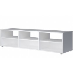 Medina Open Shelf TV Unit - White Angled View