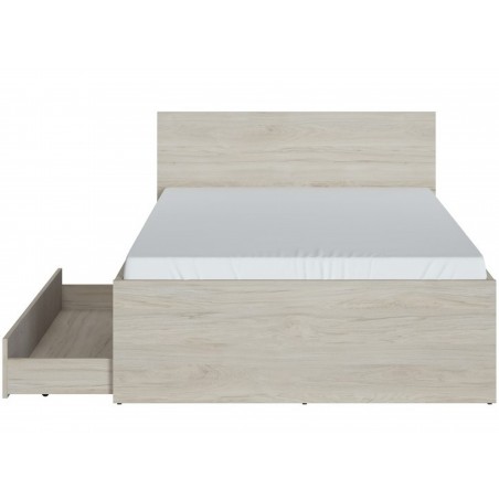 Denim Small Double Bed With Under Drawer Front View