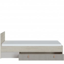 Denim Single Bed With Under Drawer Side view