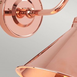 Agen Retro Metal Wall Light - Copper  Rose Detail