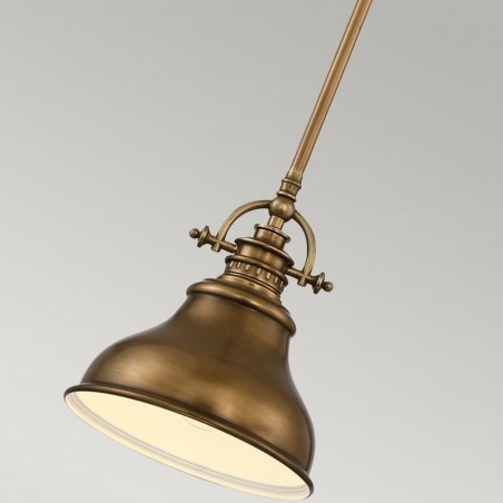 Newark Retro Small Pendant Light Brass Shade Detail