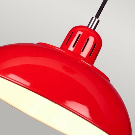 Mineola Retro Coloured Pendant Light Red Top detail