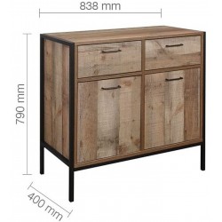 Camden Urban Two Door Two Drawer Sideboard - Dimensions