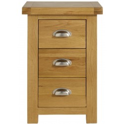 Coleby Large Three Drawer Bedside Cabinet Front View