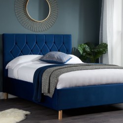 Loxley Velvet Bed - Blue Mood Shot