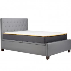 Cologne Fabric Upholstered Ottoman Bed with mattress