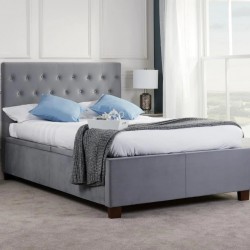 Cologne Fabric Upholstered Ottoman Bed Mood Shot