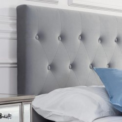Cologne Fabric Upholstered Ottoman Bed Headboard Detail