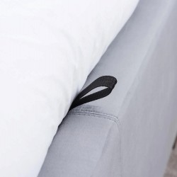 Cologne Fabric Upholstered Ottoman Bed  Tab Opening Detail