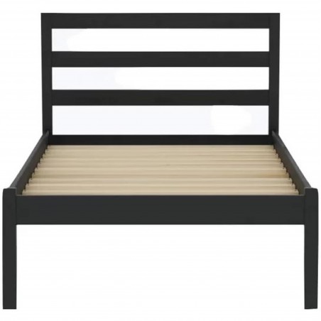 Luka Black Wooden Single Bed Front View