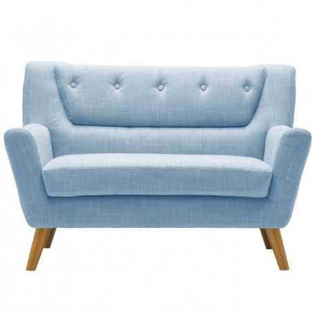 Lambeth Two Seater Fabric Sofa - Duck Egg Front View