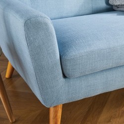Lambeth Two Seater Fabric Sofa - Duck Egg Side Detail