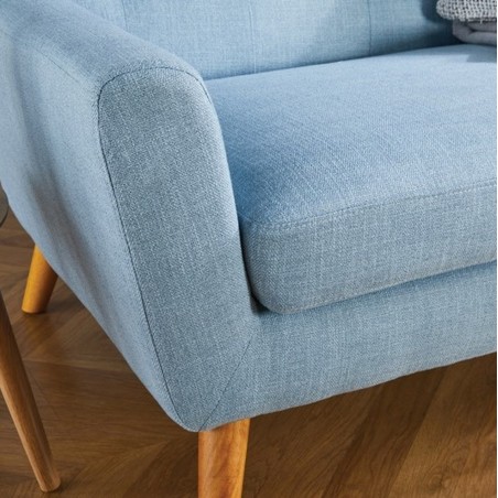 Lambeth Two Seater Fabric Sofa - Duck Egg Side Detail