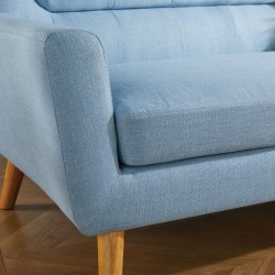 Lambeth Three Seater Fabric Sofa - Duck Egg Arm Detail