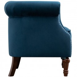 Freya Fabric Armchair - Blue Side View