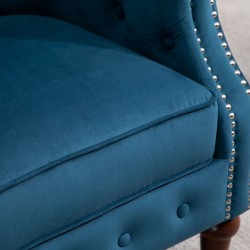 Freya Fabric Armchair - Blue Seat Detail
