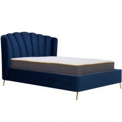 Lottie Fabric Upholstered Ottoman Bed - Blue with mattress