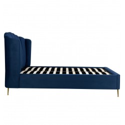 Lottie Fabric Upholstered Ottoman Bed - Blue Side View