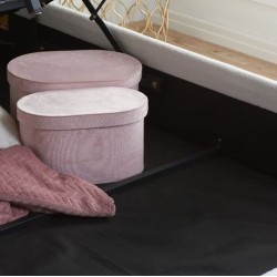 Monaco Fabric Upholstered Ottoman Bed Mood Shot Raised Internal