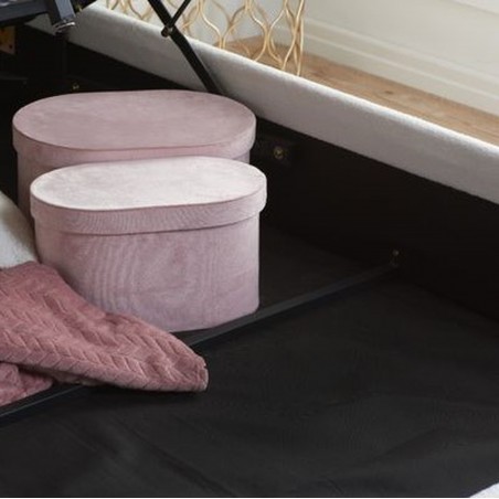 Monaco Fabric Upholstered Ottoman Bed Mood Shot Raised Internal