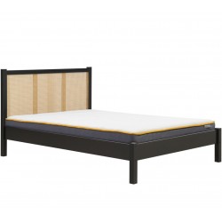 Croxley Rattan Bed - Black with mattress