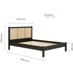 Croxley Rattan Bed - Black Double Dimensions