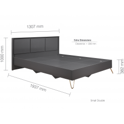 Arlo Small Double Bed - Dimensions