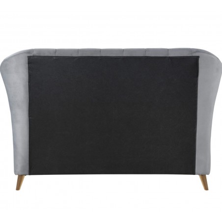 Elm Fabric Upholstered Bed - Grey Rear View