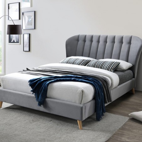 Elm Fabric Upholstered Bed - Grey Mood Shot