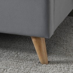 Elm Fabric Upholstered Bed - Grey Leg Detail