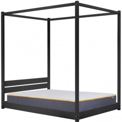 Darwin Four Poster Bed - Black with mattress