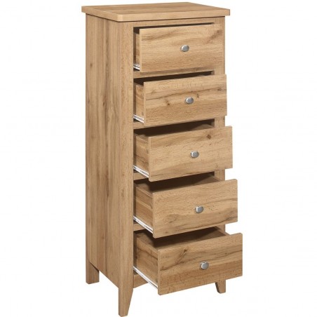 Hampstead Five Drawer Tall Chest Open Drawer