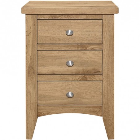 Hampstead Three Drawer Bedside Cabinet Front View