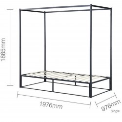 Farringdon Metal Four Poster Bed Frame Single Dimensions