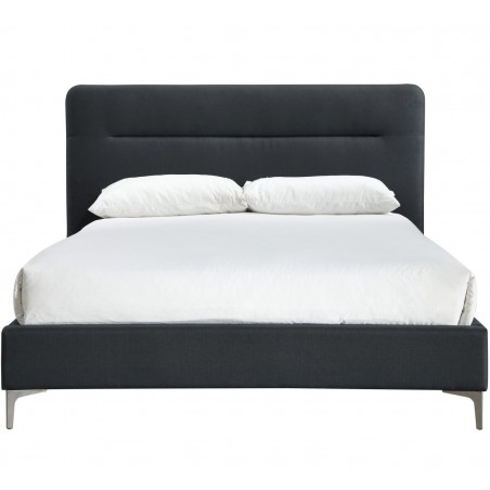 Finn Fabric Upholstered Bed - Charcoal Front View