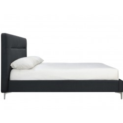 Finn Fabric Upholstered Bed - Charcoal Side View