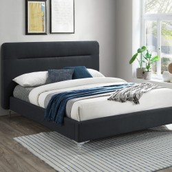 Finn Fabric Upholstered Bed - Charcoal mood Shot
