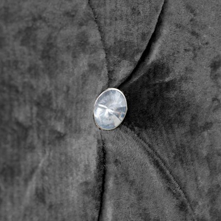 Grande Velvet Upholstered Bed - Black Button Detail