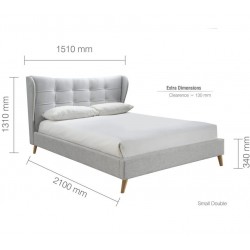Harper Fabric Upholstered Bed small double Dimensions