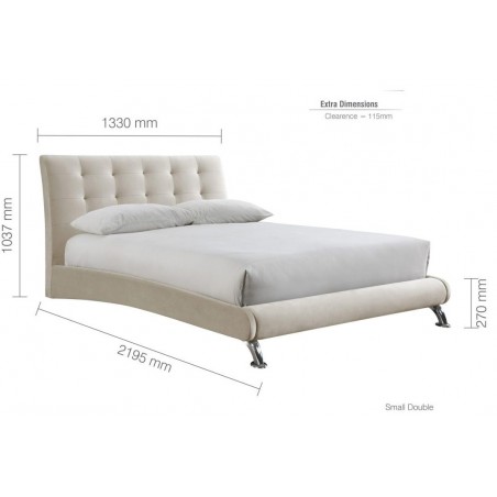 Hemlock Fabric Upholstered Bed Small Double Dimensions