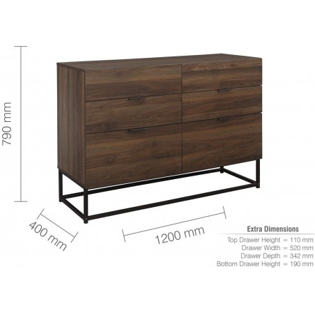 Houston Six Drawer Chest Dimensions