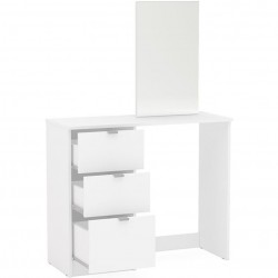 Madison Three Drawer Dressing Table & Mirror Open Drawers