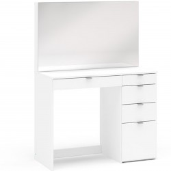 Ava Five Drawer Dressing Table & Mirror - White