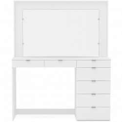Chloe Seven Drawer Dressing Table & Mirror Front View