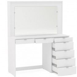 Chloe Seven Drawer Dressing Table & Mirror Open Drawers