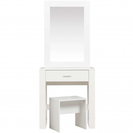 Evelyn One Drawer Sliding Mirror Dressing Table - White Front View