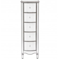 Elysee Five Drawer Narrow Chest Front View