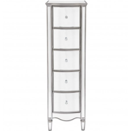 Elysee Five Drawer Narrow Chest Front View