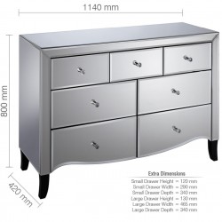 Palermo Three Over Four Drawer Chest  Dimensions
