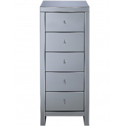 Seville Five Drawer Narrow Chest Front View